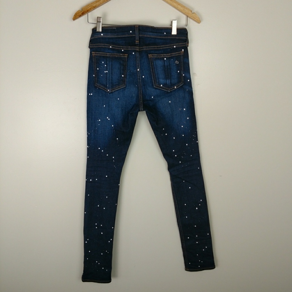 rag & bone skinny jeans mid rise paint splatter 26 - Picture 3 of 7